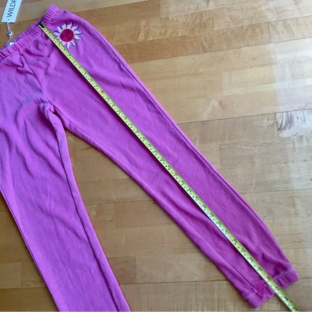 Wildfox “Del Sol Knox Pant” Sunshine Joggers, Bubblegum Pink, Yellow, Size XS